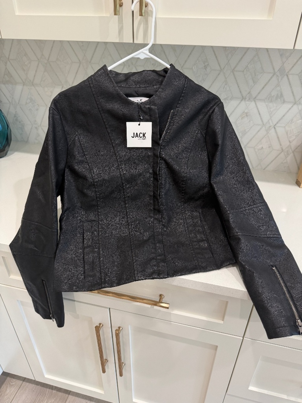 Jack (by BB Dakota ) Black Faux Leather jacket NWT